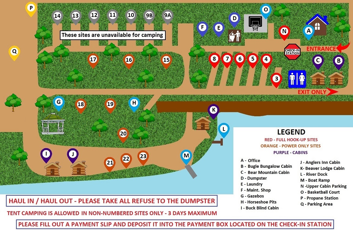 Park Map Rivers Edge RV Park